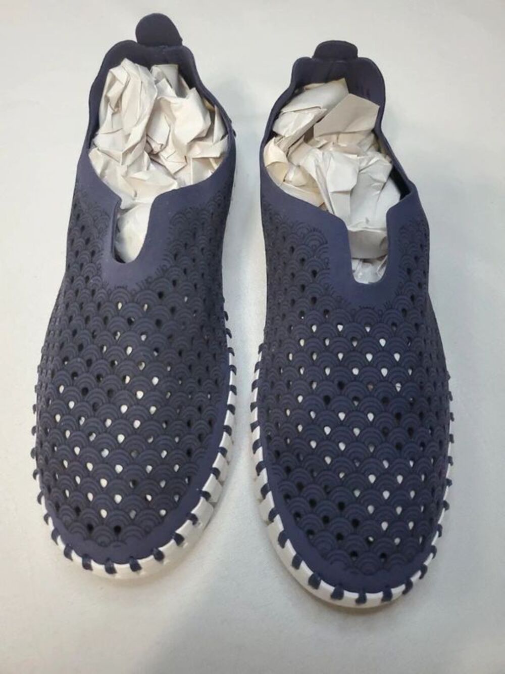 Ilse Jacobson Tulip 139 in Navy - laser cut open loafer Sz EU37 = US7